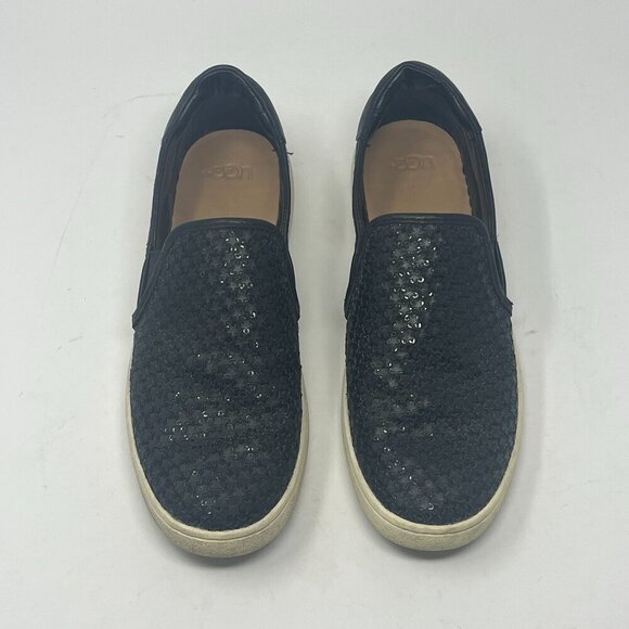 UGG women's CAS Glitter sneakers slip-on 10 stars sparkly black flats - Picture 3 of 9